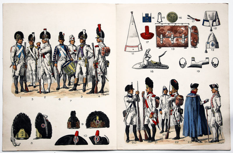 Planche sur l'armée Française N°21 - Infanterie Française Instruction 1791 - Lucien Rousselot (Copie)