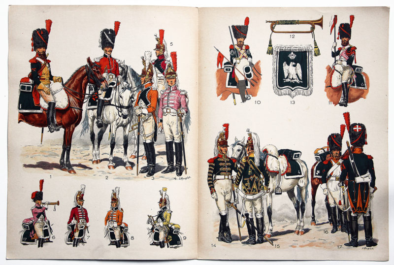 Planche sur l'armée Française N°20 - Dragons Sapeurs et Trompettes 1804-1814 - Lucien Rousselot