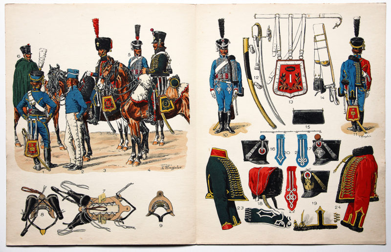 Planche sur l'armée Française N°22 - Hussards Généralités 1804-1812 - Lucien Rousselot
