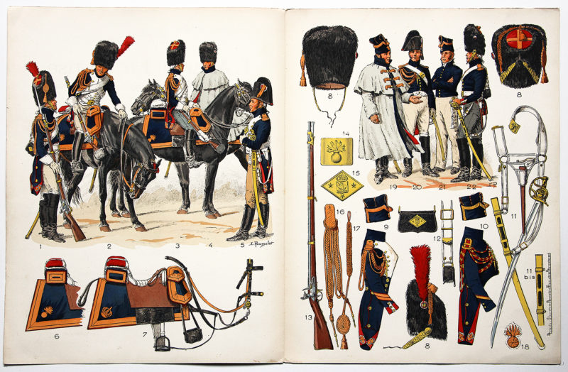 Planche sur l'armée Française N°23 - Garde Impériale Grenadiers a cheval 1804-1815 - Lucien Rousselot