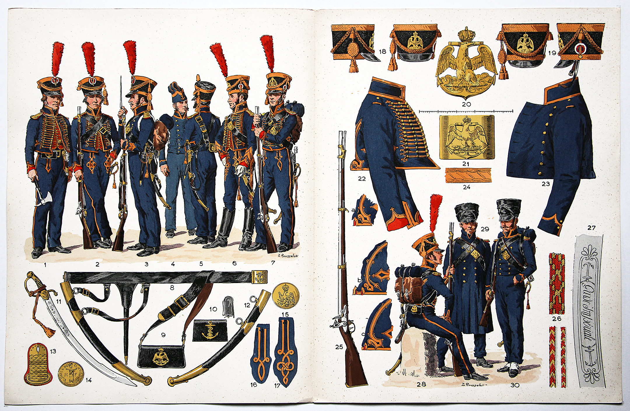 2 Planches sur l'armée Française N°32/31 - Marins de la Garde - Lucien Rousselot