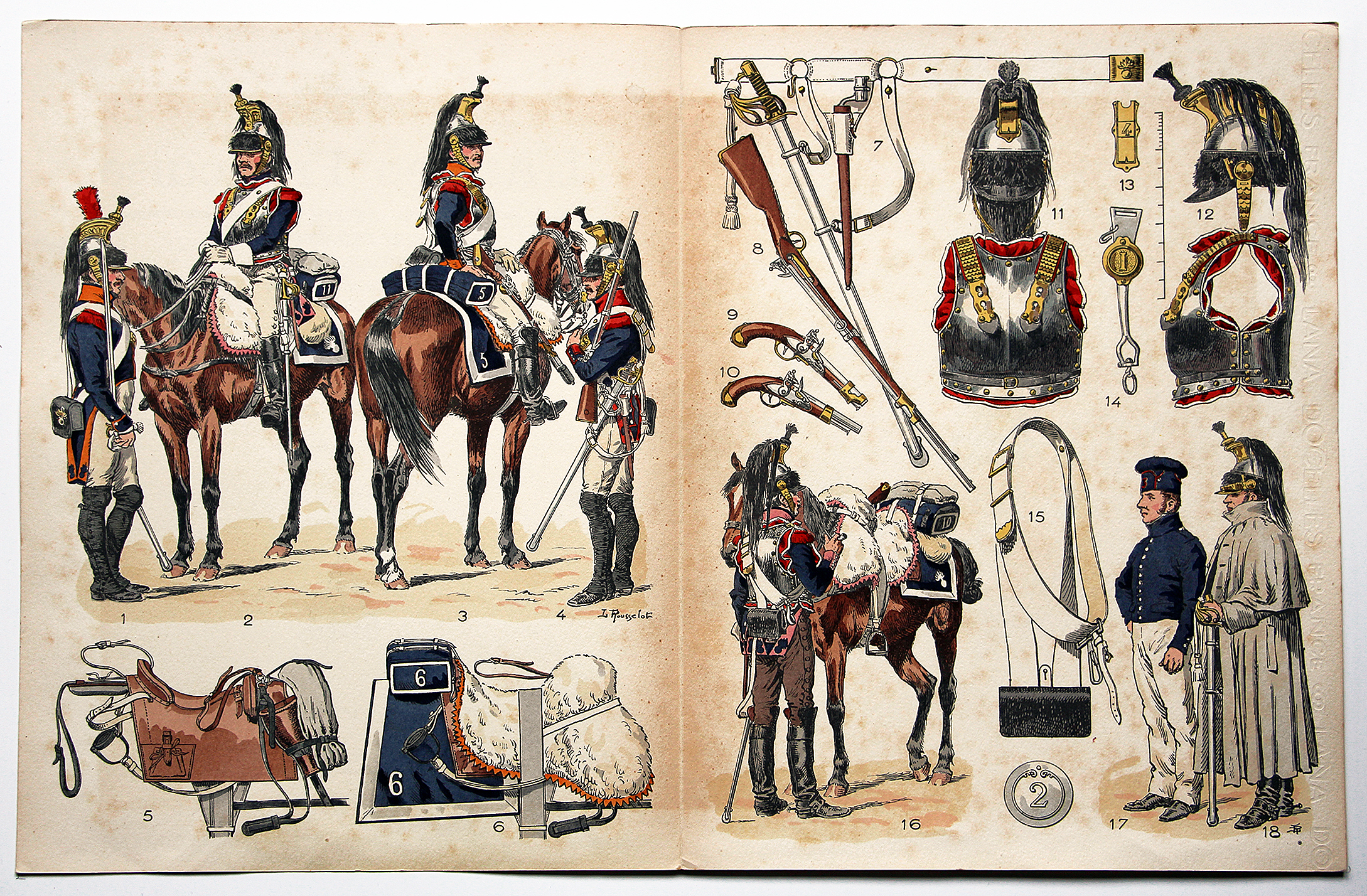 Planche sur l'armée Française N°37 - Cuirassier 1810-1815 - Lucien Rousselot