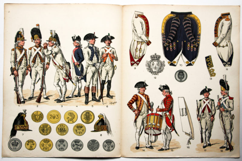 Planche sur l'armée Française N°35 - Infanterie Française 1786 - Lucien Rousselot