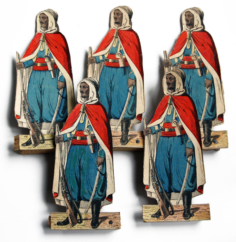 Petits Soldats de Papier - Imagerie Pellerin - Zouaves et Spahis - Montés sur socle