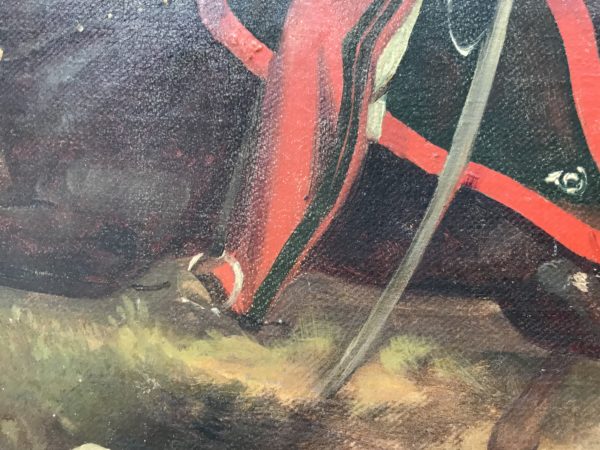 Peinture originale Chasseurs à Cheval Second Empire - Grande toile - Uniforme - Napoléon III