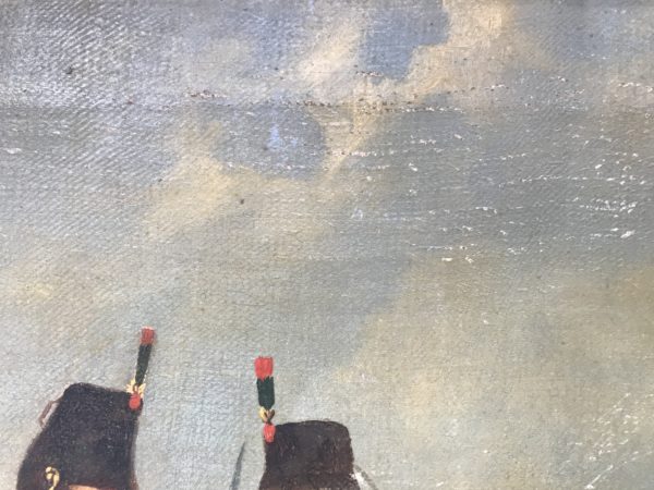 Peinture originale Chasseurs à Cheval Second Empire - Grande toile - Uniforme - Napoléon III
