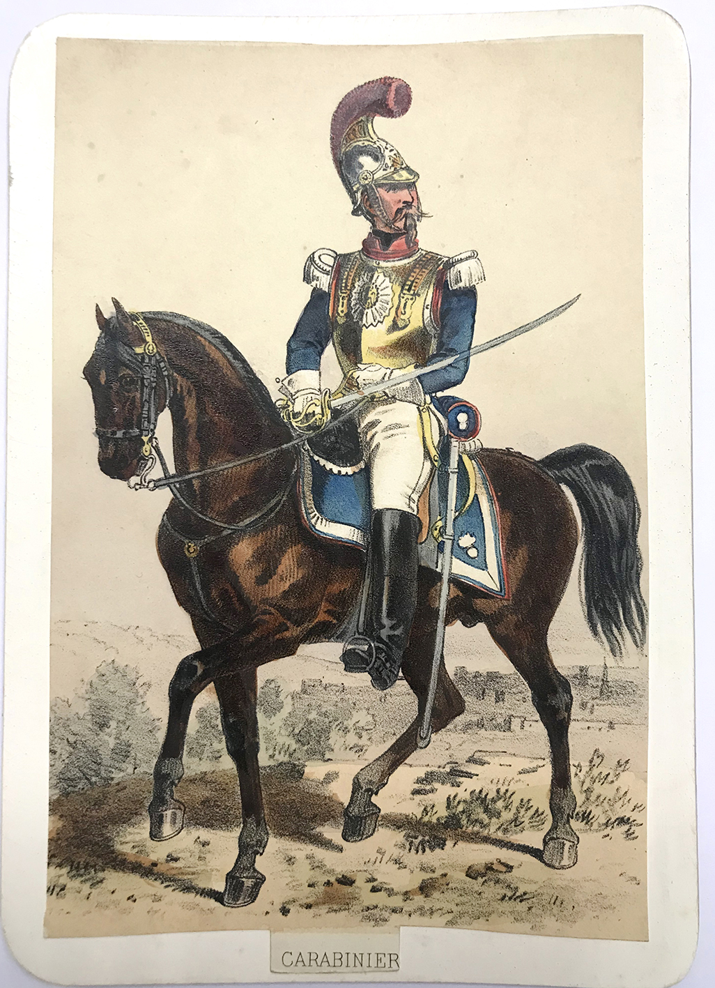 Uniforme de l'armée Second Empire Carte illustrée Couleur rehaussée