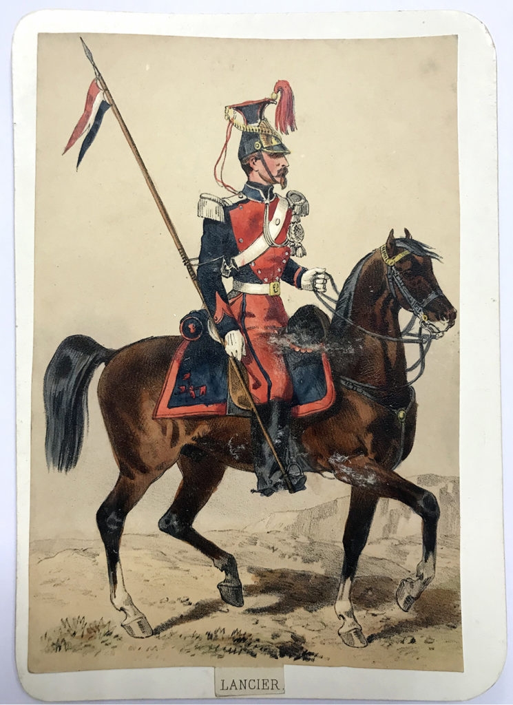 Uniforme de l'armée Second Empire Carte illustrée Couleur rehaussée