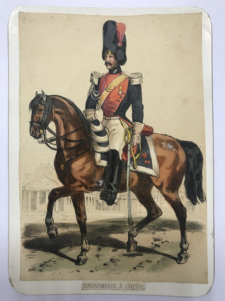 Uniforme de l'armée Second Empire Carte illustrée Couleur rehaussée