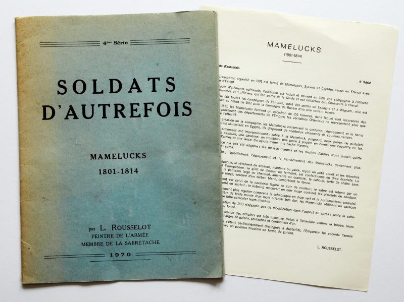 Soldats d’autrefois – Mamelucks 1801/1814 – Lucien Rousselot – 1er Empire – Napoléon – 6 planches au pochoir Soldats d'autrefois - Mamelucks 1801/1814 - Lucien Rousselot - 1er Empire - Napoléon - 6 planches au pochoir