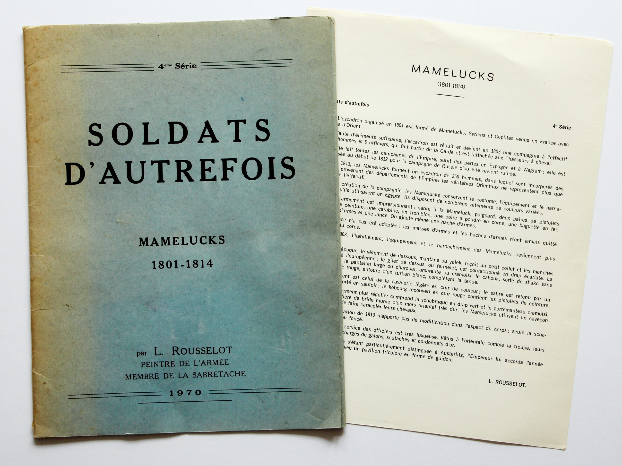 Soldats d'autrefois - Mamelucks 1801/1814 - Lucien Rousselot - 1er Empire - Napoléon - 6 planches au pochoir Soldats d'autrefois - Mamelucks 1801/1814 - Lucien Rousselot - 1er Empire - Napoléon - 6 planches au pochoir