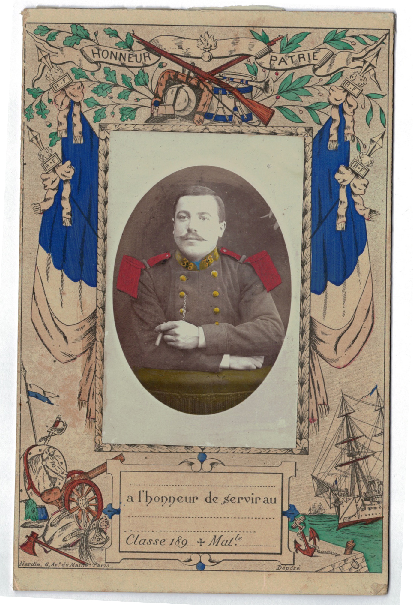 Carte CDV photo - Grand format - Soldat Infanterie 3 République - Saint Etienne 38eme de Ligne