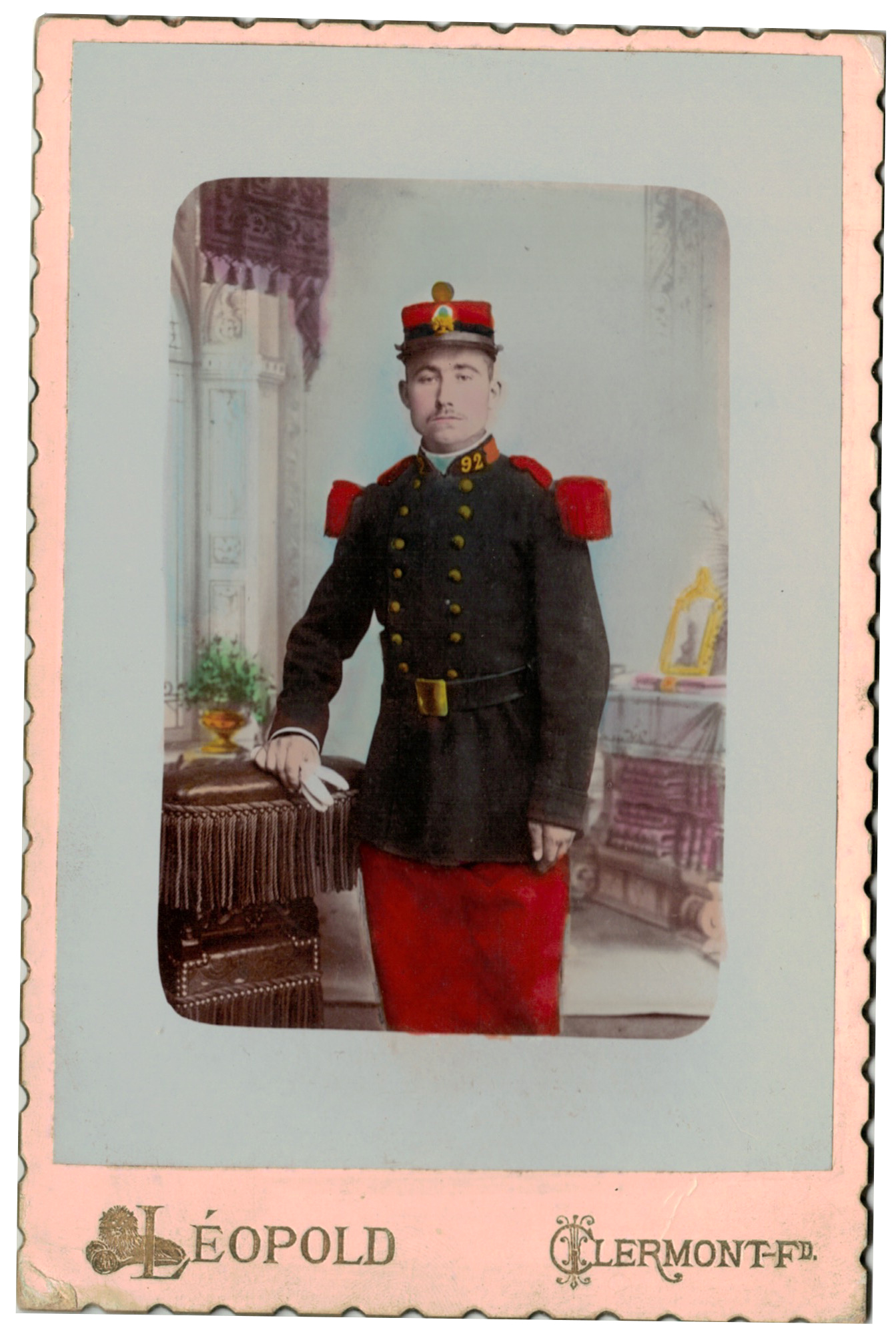 Carte CDV photo - Grand format - Soldat Infanterie République - 92eme Régiment