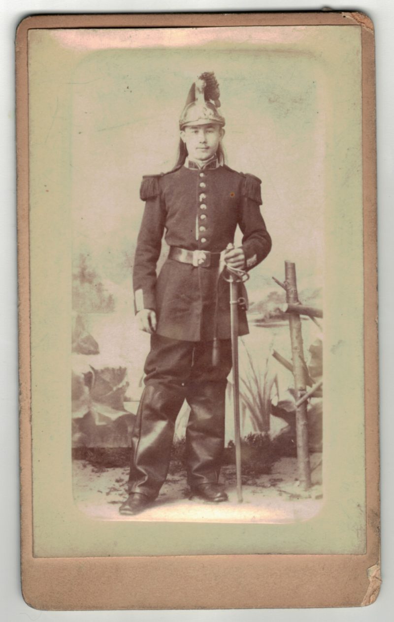 CDV Soldat Français - Armée Cavalerie - Grande tenue - Casque Dragons - Dragons 3eme République - Sabre