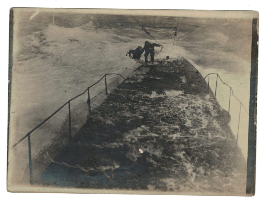2 Photos Snapshot – 1914/1918 – Marin Uboot – Action Mer – Sous marin – Kriegsmarine