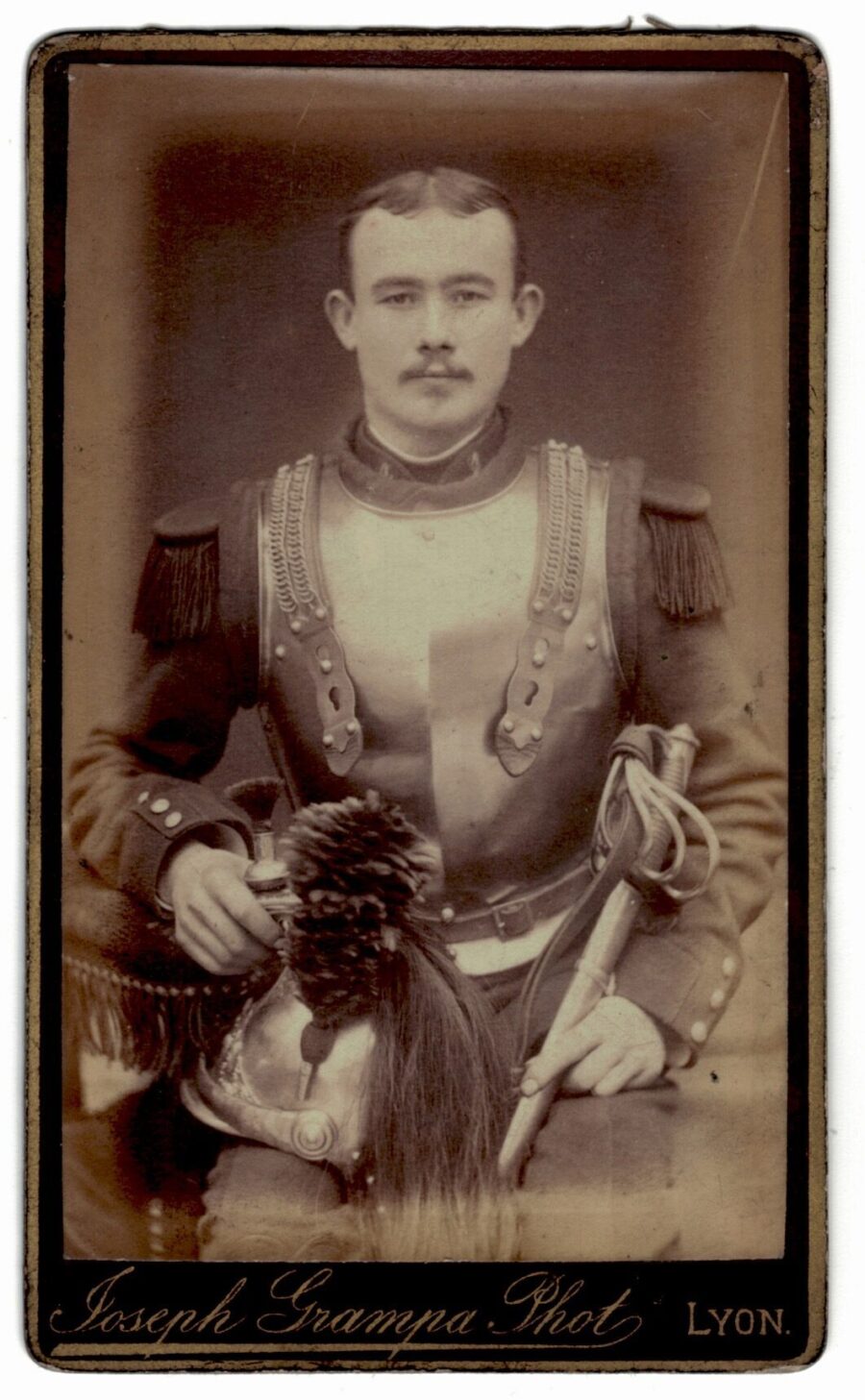 CDV Soldat Français - Armée Cavalerie - Grande tenue - Casque Cuirassier - Cuirassier 3eme République - Sabre 1898