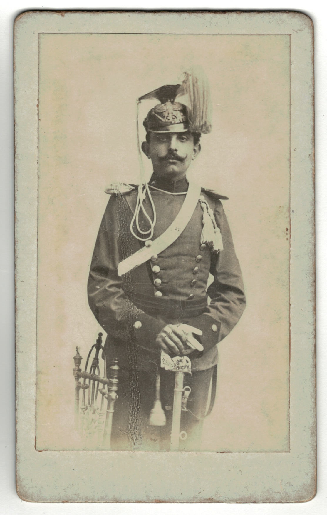 CDV Soldat Allemand / Alsacien - Armée Cavalerie - Grande tenue - Lancier - Uhlan - Sabre - Shapska