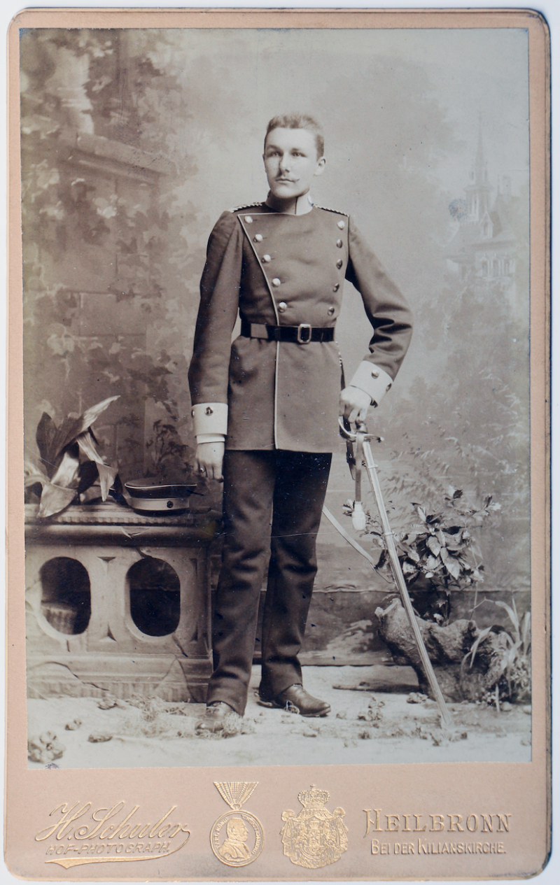 Carte CDV photo - Grand format - Soldat Allemand Heilbronn fin XIX début XX - Uniforme - Cavalerie