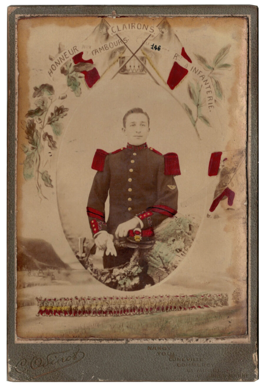 Carte CDV photo - Grand format - Soldat Infanterie 3 République - Nancy - 146 Régiment d'Infanterie Clairon