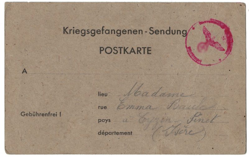 Carte de prisonnier de Guerre - Kriegsgefangenen - Sendung - 1940 - Baule Léon