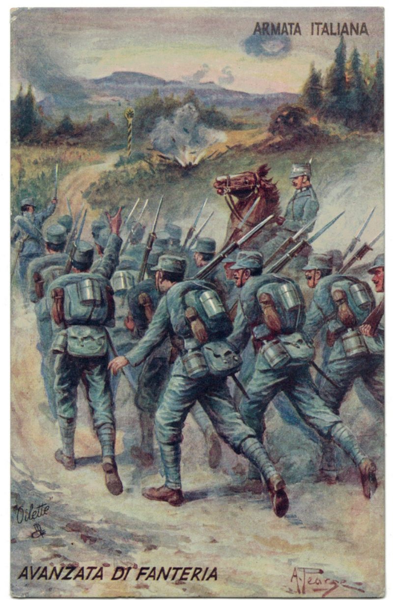 3 Cartes Postale Italie Lithographie - iconographie 14/18 - Uniforme armée Italienne