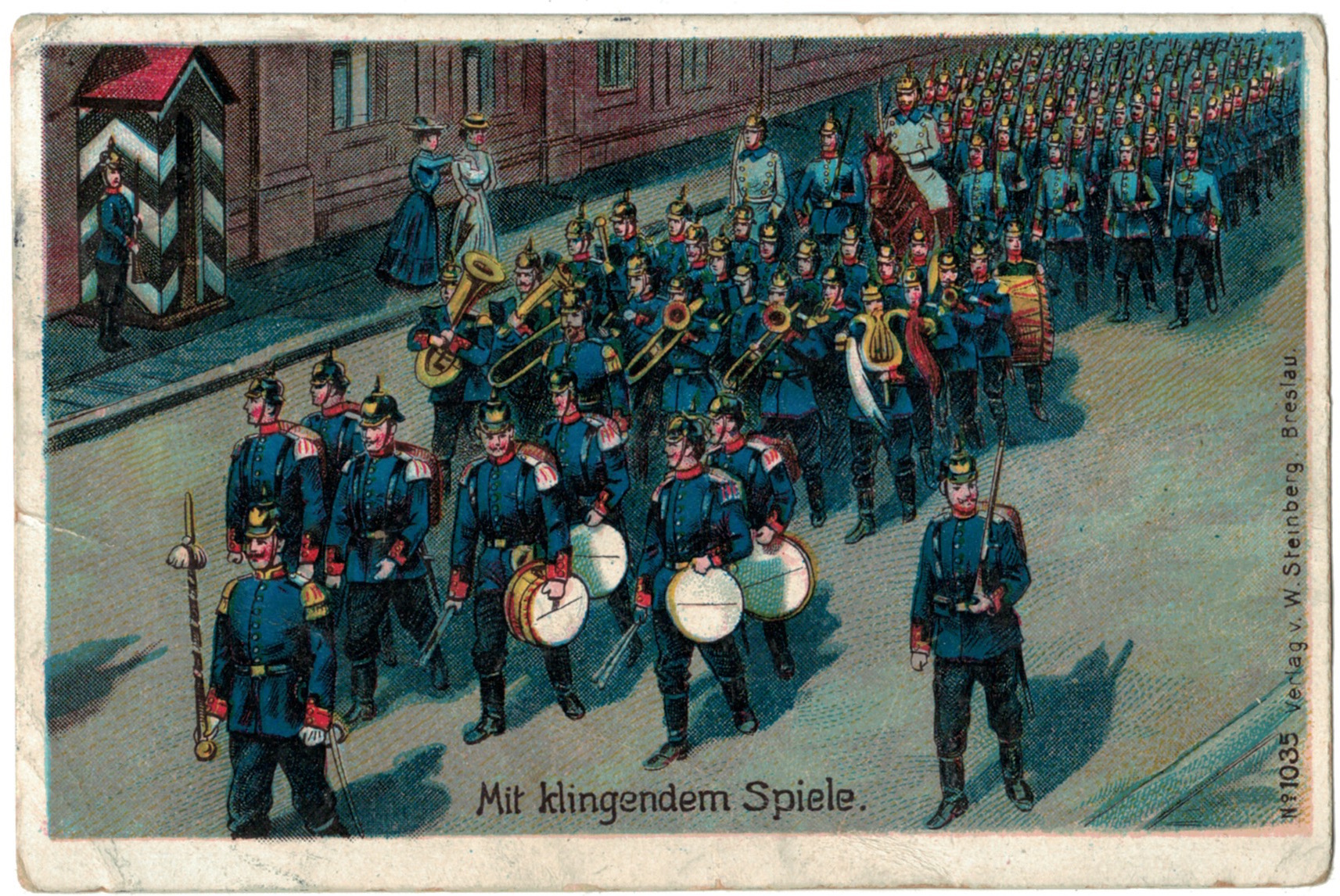 Carte Postale Allemande Lithographie - iconographie 14/18 - Parade Alsace - Alsacien Soldat - 3ème République