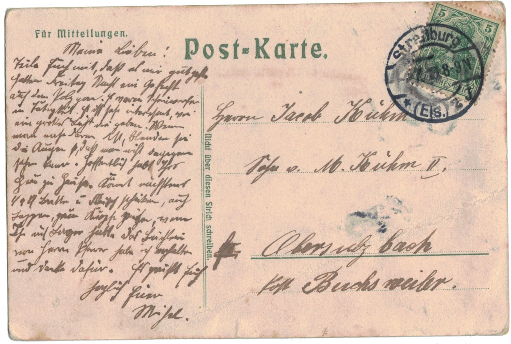 Carte Postale Allemande Lithographie - iconographie 14/18 - Parade Alsace - Alsacien Soldat - 3ème République