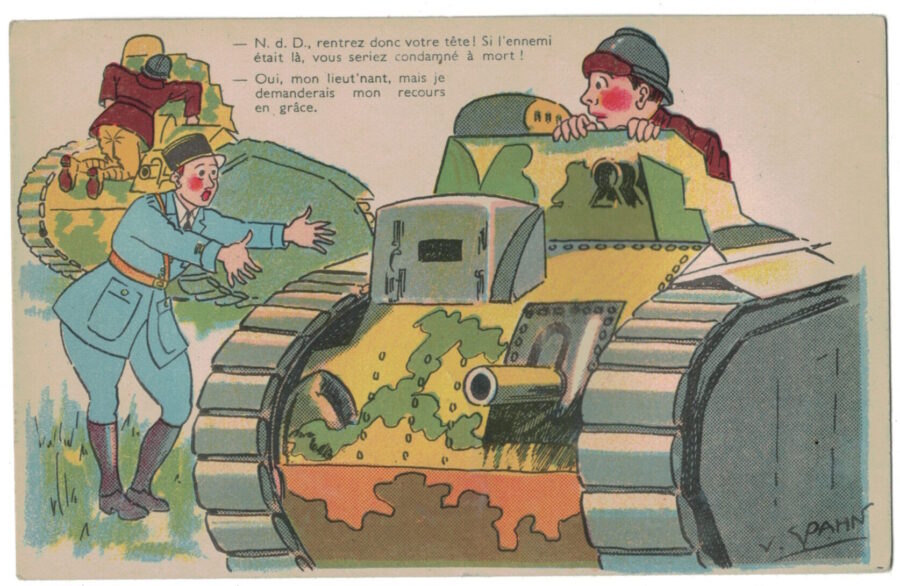 Carte Postale France Lithographie – iconographie 39/45  – Parodie – Caricature – Char – 1930
