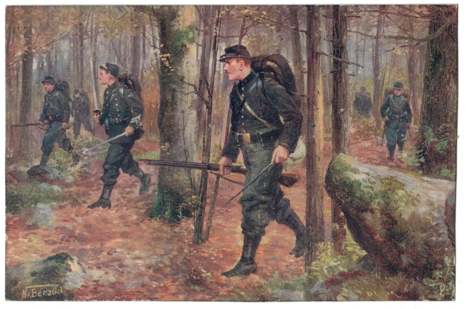 1 Carte Postale - Armée Française en campagne - 14/18 - Uniforme - Bivouac - Chasseurs à Pied - Editions Tuck