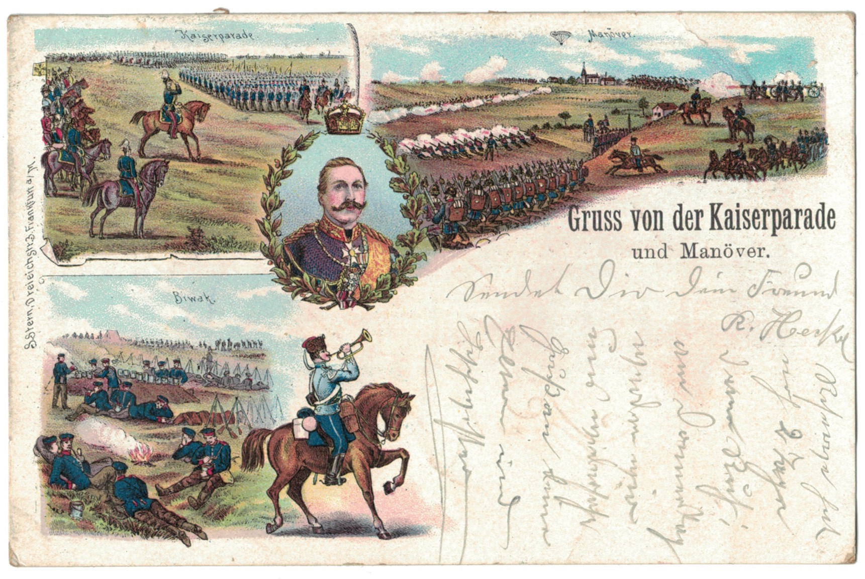1 Carte Postale - Armée Allemande en campagne - Gruss von der Kaiserparade - Manövre - 1899