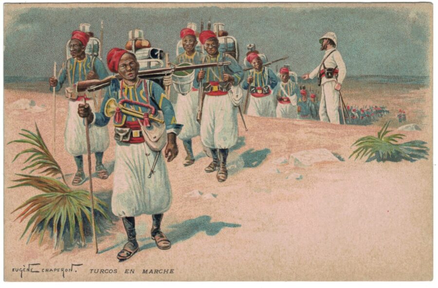 Série 3 Cartes Postale – Eugene Chaperon  – Armée Française – Uniforme – 3ème République – La vie instruction