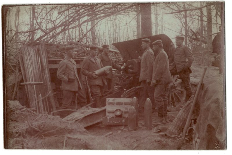 3 Photos papier originale - Artillerie Canon 14/18 - Allemagne - Tranchée - Front - Verdun 1917