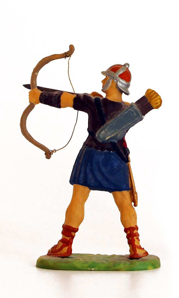 Ancienne Figurine Hausser Elastolin German plastic Romain Archer