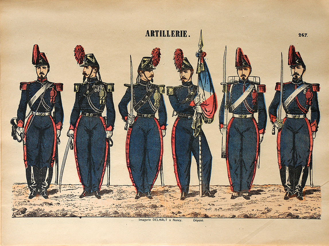 Planche Imagerie Dehalt Nancy - Imagerie Populaire - N°267 - Armée Française - Artillerie - Second Empire - (3 République)