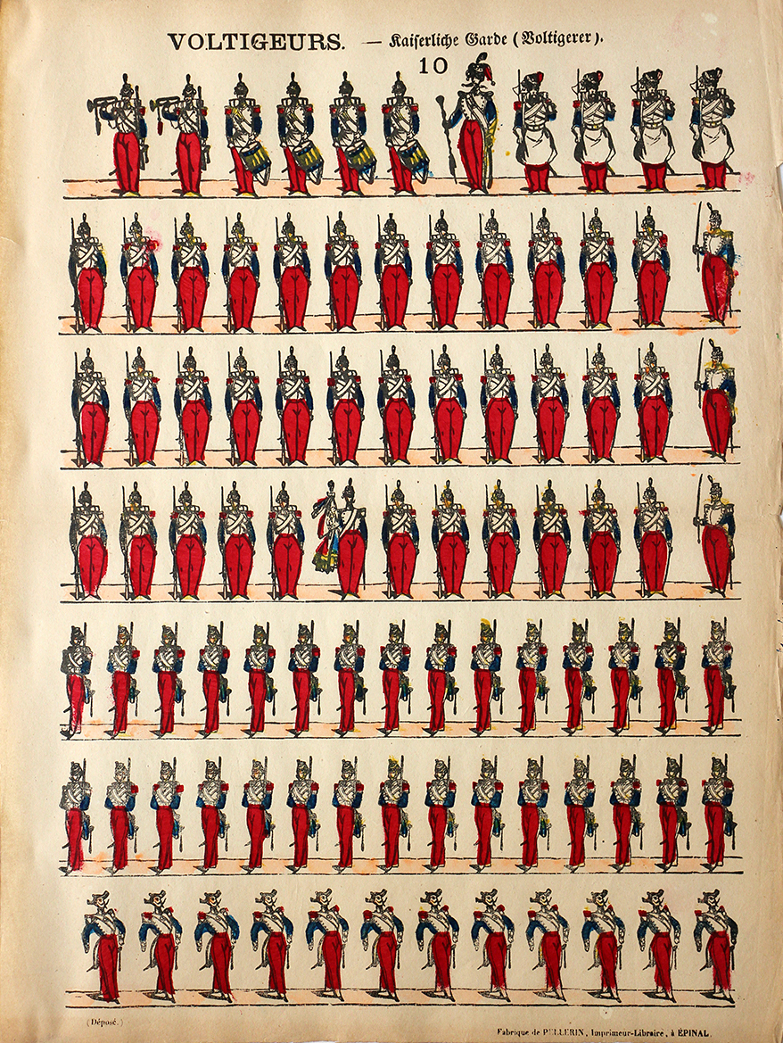 Planche Imagerie Epinal - Pellerin - N°10 - Voltigeurs Second Empire - Napoleon III