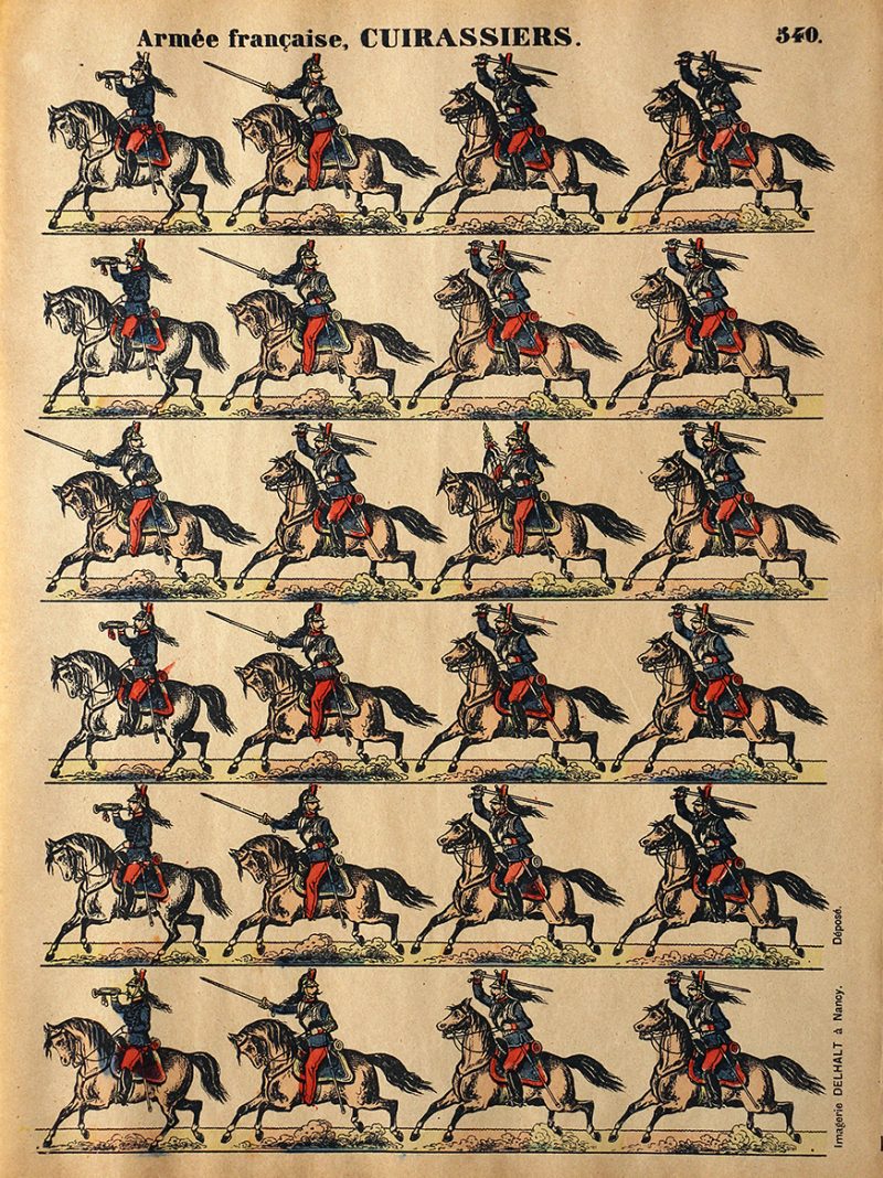 7 Planches Imagerie Dehalt Nancy - Imagerie Populaire - N°549/540/541/543/547/548/550 - Armée Française - Hussards - Chasseurs - Spahis - Artillerie - Dragons - Gendarmes - Cuirassiers - 3eme République