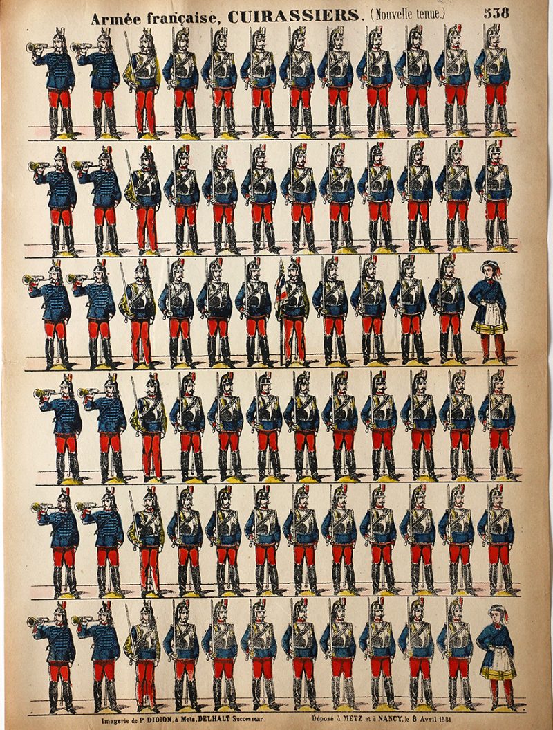 5 Planches Imagerie Dehalt Nancy - Imagerie Populaire - N°535/536/537/538/539 - Armée Française - Artillerie - Hussards - Chasseurs - Cuirassiers - Dragons - 3eme République