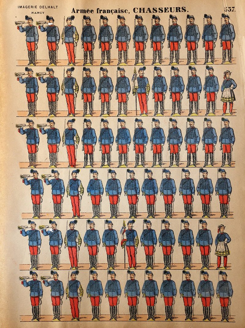 5 Planches Imagerie Dehalt Nancy - Imagerie Populaire - N°535/536/537/538/539 - Armée Française - Artillerie - Hussards - Chasseurs - Cuirassiers - Dragons - 3eme République