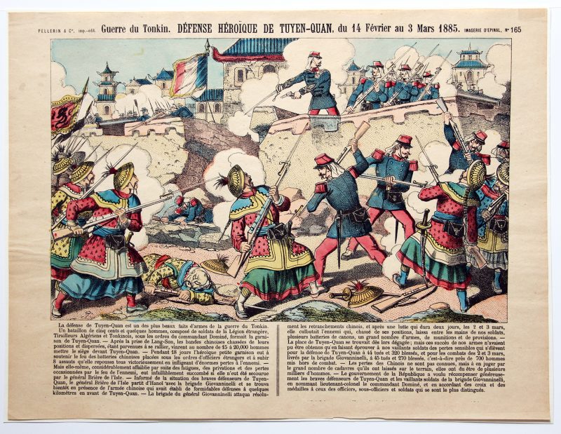 Planche imagerie Epinal - Bataille Tuyen Quan - 1885 - Imagerie Populaire - Guerre du Tonkin - Planche N°165