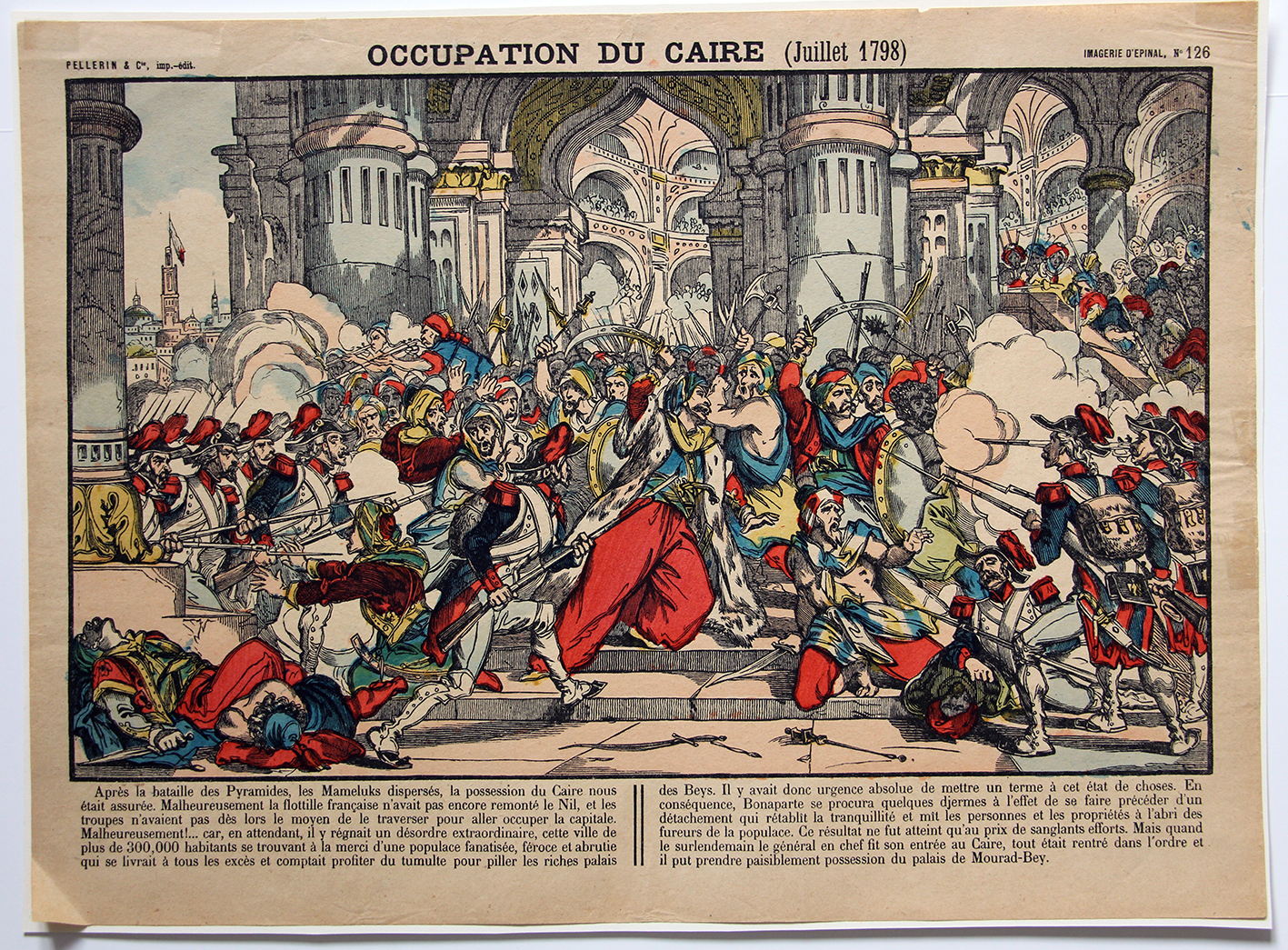 Planche imagerie Epinal - Occupation du Caire - Imagerie Populaire - Juillet 1798 - Planche N°126 - Bonaparte - Kleber