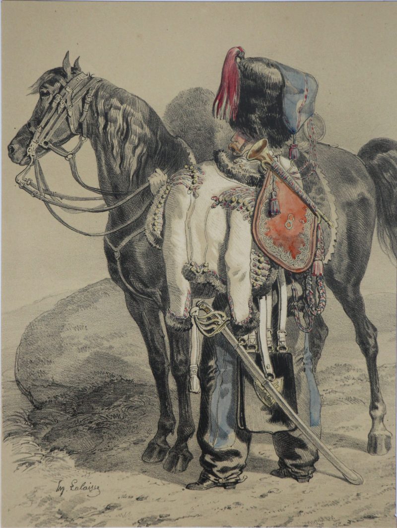 Uniforme Hussards 8 Régiment - Illustration par Lalaisse - Lithographie - 1845
