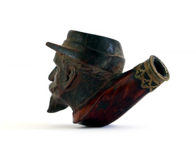 2 Têtes de pipe Second Empire en bois sculpté – Soldat armée – Napoléon III – Crimée – Solférino – Guerre 1870