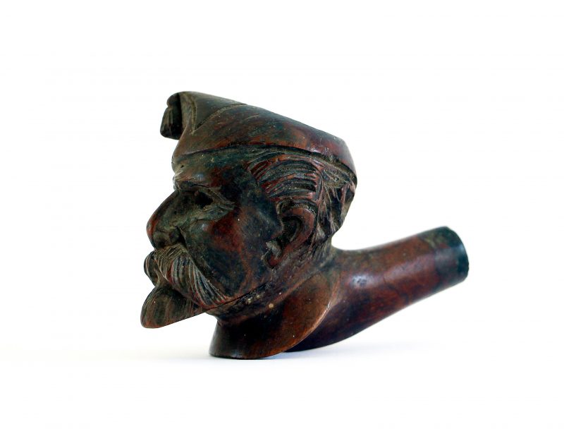 2 Têtes de pipe Second Empire en bois sculpté – Soldat armée – Napoléon III – Crimée – Solférino – Guerre 1870