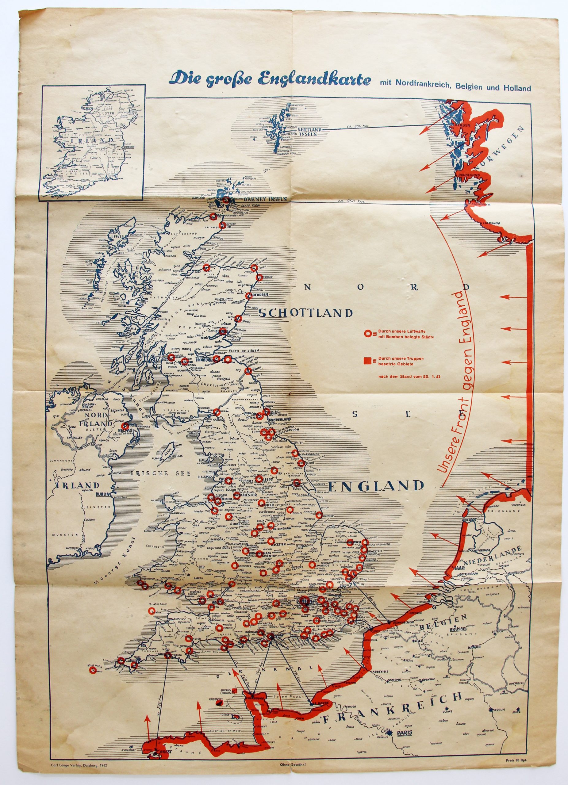 Map of the "front" against England