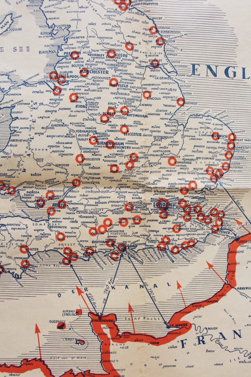 Map of the "front" against England