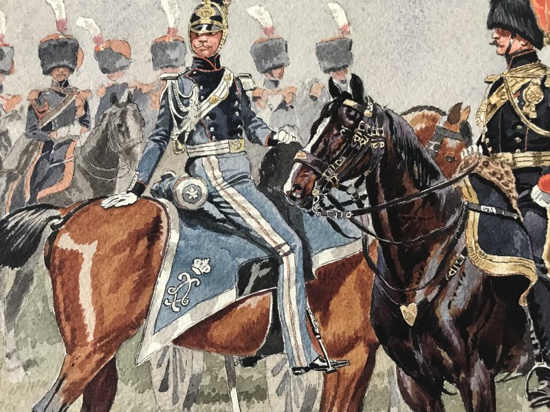 Belle Aquarelle originale - Garde Royale Restauration - Les Uniformes de la Garde Royale - Restauration