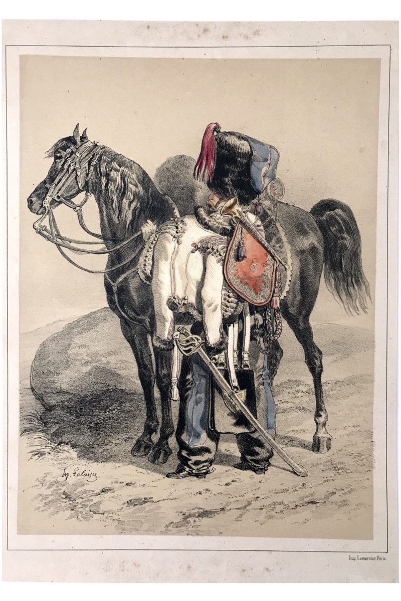 Uniforme Hussards 8 Régiment - Illustration par Lalaisse - Lithographie - 1845