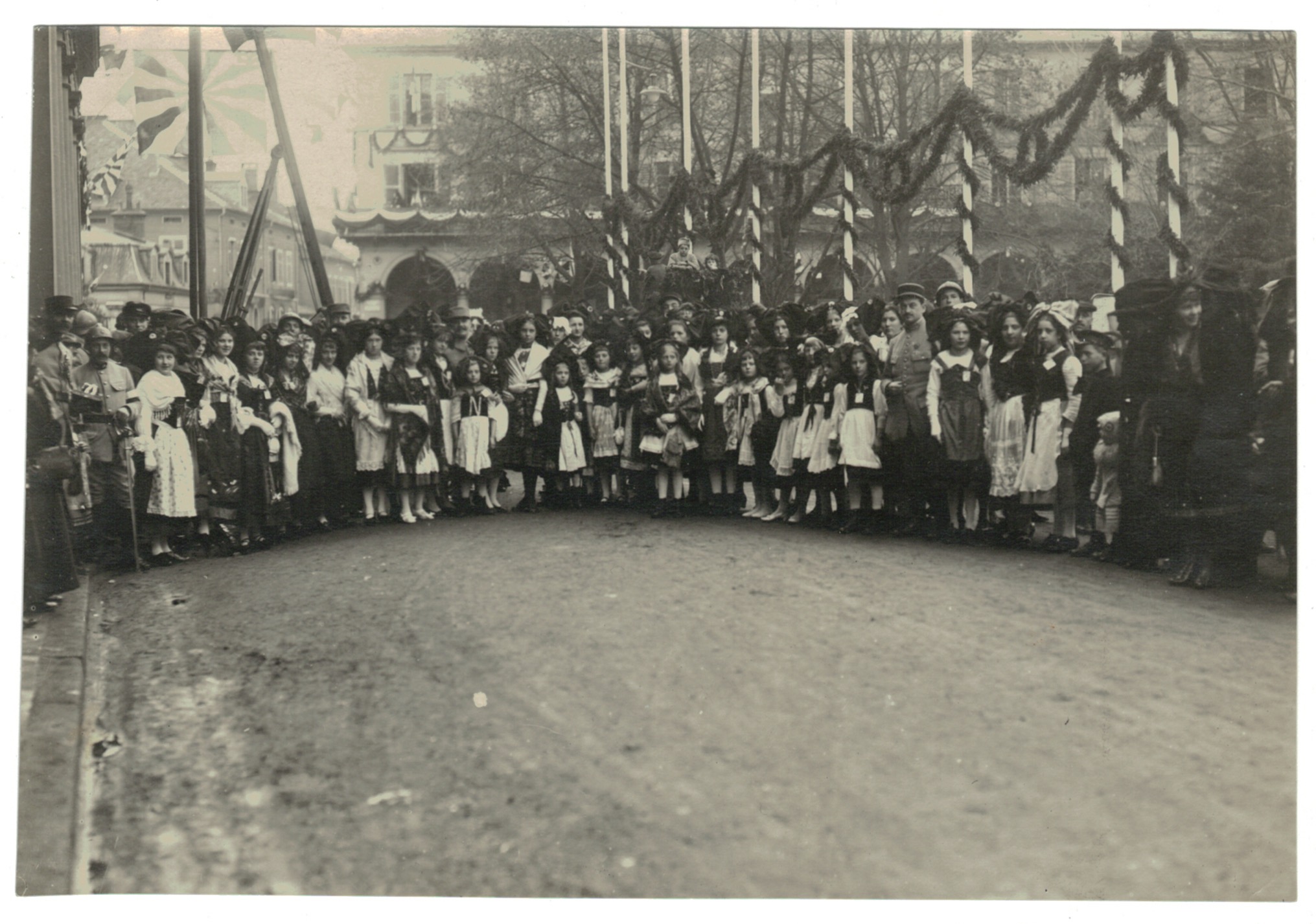 Ancienne Photographie Originale Libération de Strasbourg / Mulhouse 1918 - Visite de Clemenceau et Poincaré - 17 novembre 1918 / 9 Décembre 1918