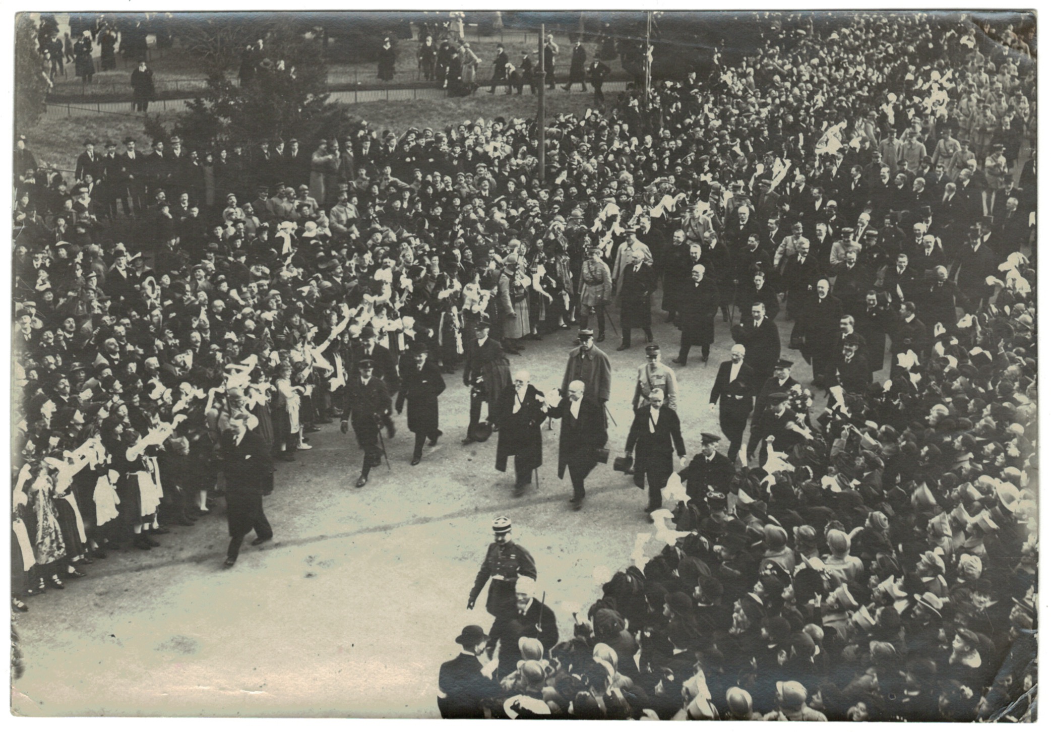 Ancienne Photographie Originale Libération de Strasbourg / Mulhouse 1918 - Visite de Clemenceau et Poincaré - 17 novembre 1918 / 9 Décembre 1918