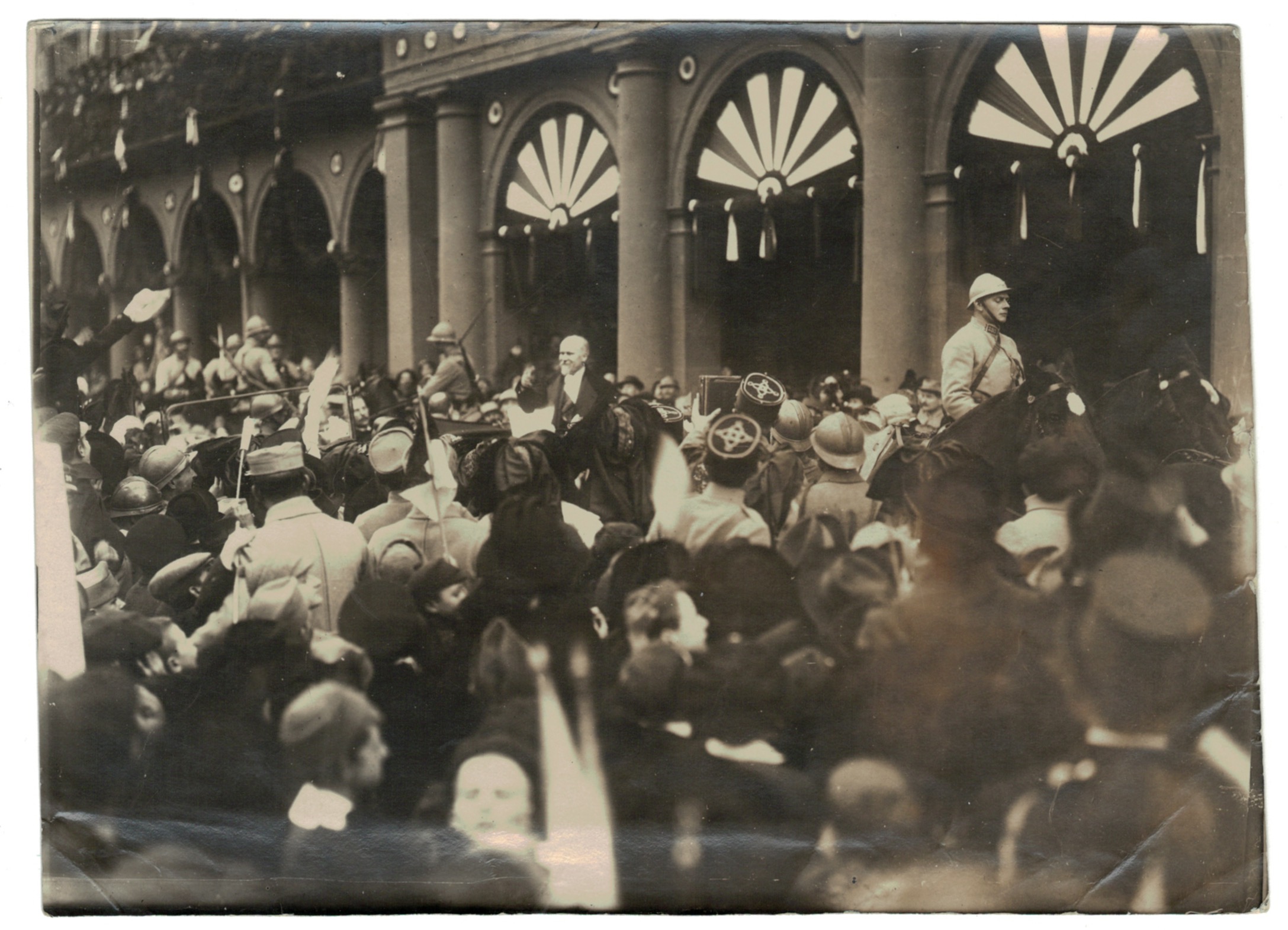 Ancienne Photographie Originale Libération de Strasbourg / Mulhouse 1918 - Visite de Clemenceau et Poincaré - 17 novembre 1918 / 9 Décembre 1918